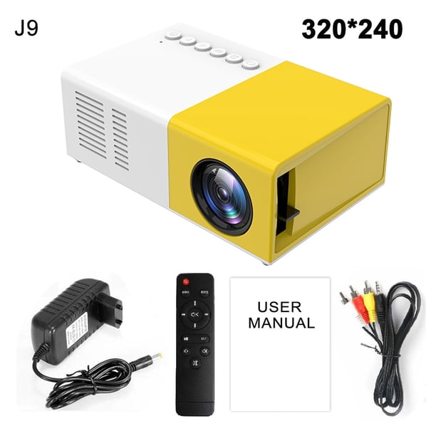 Salange J9Pro Mini proyector LED Home Media Player Audio Portable Proyectors 480x360 píxeles compatible con 1080P HDMI USB Video Beamer Tan Jianjun unisex