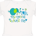 thumbnail image 4 of Inktastic My Nonna Loves Me Cute Elephants Boys or Girls Long Sleeve Baby Bodysuit, 4 of 5