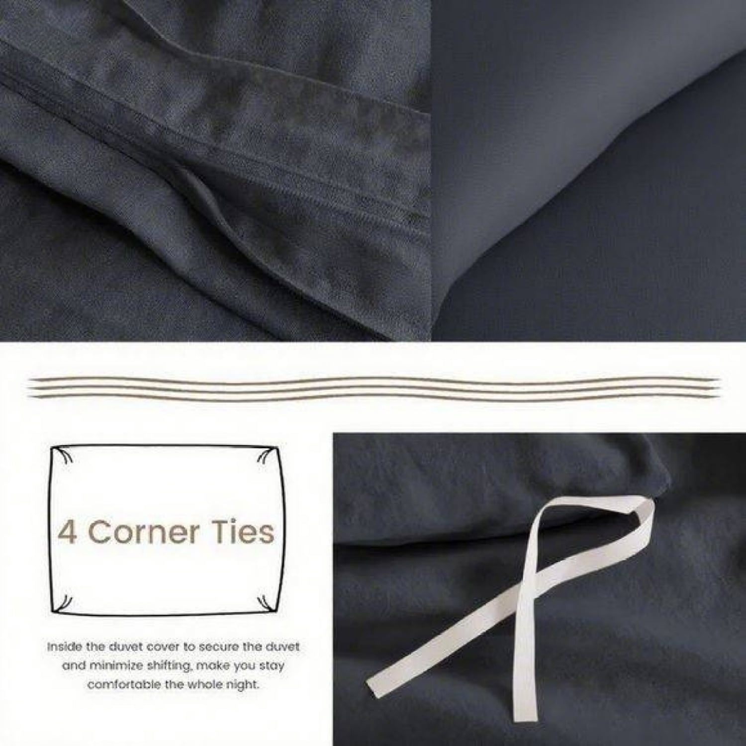 Simply Clean Cotton Blend Duvet Cover Grey Twin