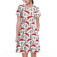 thumbnail image 1 of Balery Cute Christmas Hat Penguin Vestidos sueltos de manga corta para mujer, vestidos de verano 2025, vestidos casuales de corte A con vuelo., 1 of 6