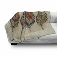 thumbnail image 3 of Feather Soft Flannel Fleece Throw Blanket, Hand Drawn Quills Composition on Beige Paint Smear Background, Cozy Plush for Indoor and Outdoor Use, 50" x 60", Beige Multicolor, by Ambesonne, 3 of 6