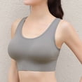 thumbnail image 3 of Gibobby Sujetadores de mujer con cuerda a de golpes para correr Fitness ropa interior de tamaño Brasier deportivo para mujer(Gris,M), 3 of 5