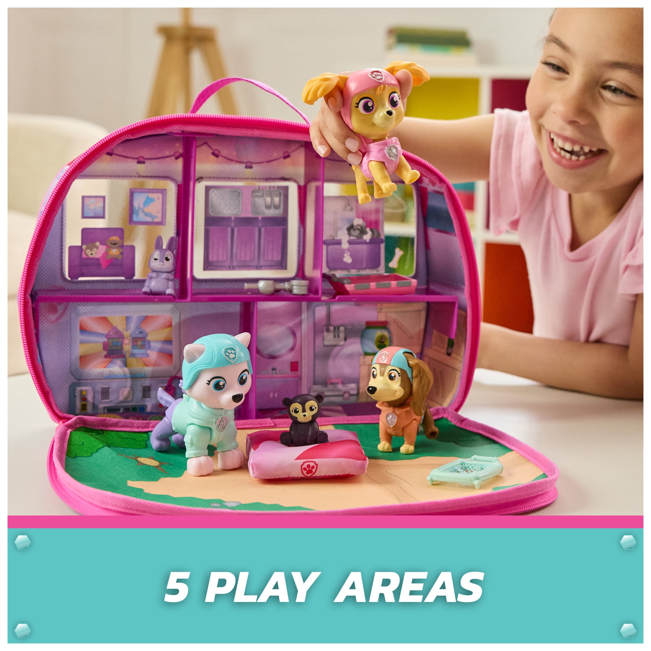 PAW Patrol Pupcation Rescue Set - Skye, Everest & Liberty Bobble Head Collectible Figures & RV Doll Playset for Kids 3 and up