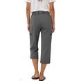 thumbnail image 6 of Avtoify Womens Pants Casual Solid Elastic Waist Pockets Full Length Capris, 6 of 6
