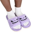 thumbnail image 5 of Feltree Halloween Lantern Pumpkin Slippers Soft Plush Cozy Open Toe Women Indoor or Outdoor Fuzzy Slippers Gifts For Girls Ladies Women Girlfriend, 5 of 5