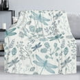 thumbnail image 3 of Xchearser Blue Dragonfly Flannel Fleece Throw Blanket 50"x60", Living Room/Bedroom/Sofa Couch Warm Soft Bed Blanket for Girls Boys Adults All Season Ultra Soft, 3 of 5