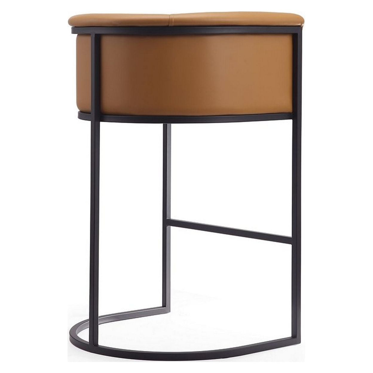 Manhattan Comfort Cosmopolitan 29.5" Faux Leather Barstool in Camel (Set of 3)