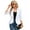 White, variant on Yesfashion Womens Casual Blazer 3/4 Sleeve Open Front Ruffle Work Office Cardigan Suit Jacket