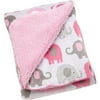 Little Bedding by NoJo Elephant Time Velboa Blanket, Pink