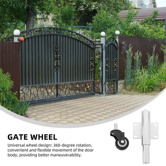 LULULION Gate Caster Replacement Gate Wheel Silver Shock Absorption Residential Use 1Set