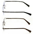 thumbnail image 4 of 2 Pairs Men Premium Metal Rimless Modern Rectangular Anti-Blue Blocker Reading Glasses - Clear Lens Reader Carbon Temple Print +1.25, 4 of 6