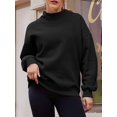 thumbnail image 5 of Womens Oversized Sweatshirts Highneck Pullover Long Sleeve Hoodies Tops Fall Fashion Outfits Clothes Black XL, 5 of 8
