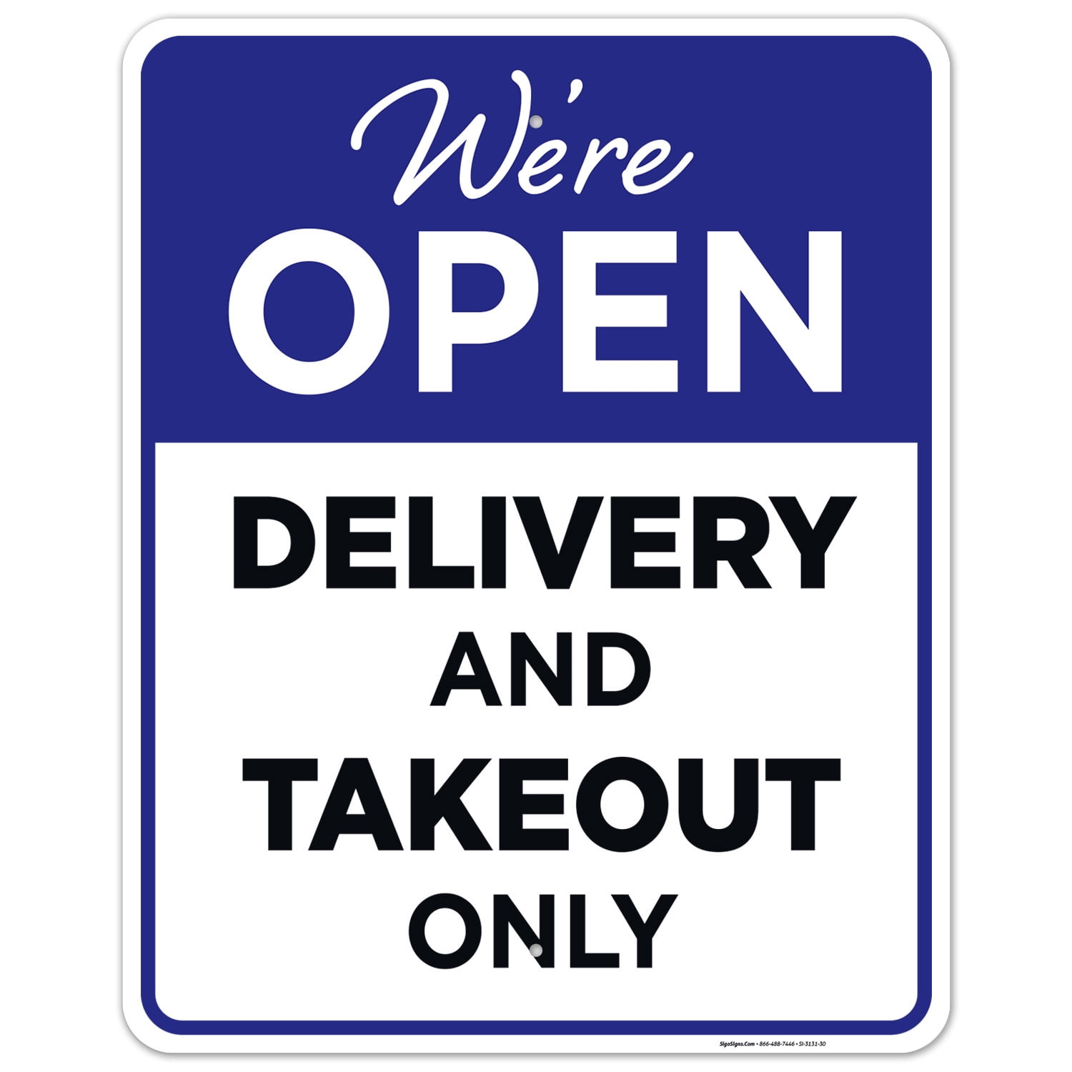 Social Distancing Business Sign, Delivery And Takeout Only Sign, 24x30 ...