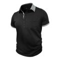 thumbnail image 6 of Men's Polo Shirts Collar Color Blocked Short Sleeved Button Pocket Polo Shirt Top, 6 of 8