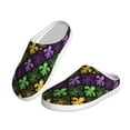 thumbnail image 2 of Picia Mardi Gras1 for Women's Lamb-hug Comfy Fleece House Slippers Memory Foam, Slip-on House Shoes Indoor Outdoor-44/45, 2 of 7