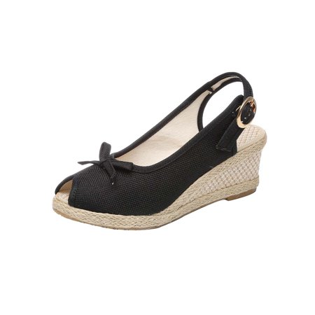 

Espadrilles Wedges Sandals for Women Casual Espadrille Slide On Platform Sandals Clearance Sales Women s High Heels Shoes Linen Straw Sandals Wedges Casual Canvas Dress Slippers