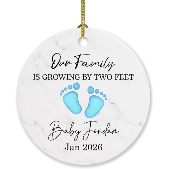 One More Reason To Be Thankful Christmas Ornament 2025, Personalized Baby Bump's First Christmas Ornament Gift, Custom Baby's Name Pregnancy Announcement Ornament, Baby Arriving Coming 2026 Ornaments