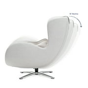 Nouhaus Heated Classic Massage Chair Full Body and Spot Massaging Recliner with Ottoman, Bluetooth Speaker, in-Chair Charger Elder White