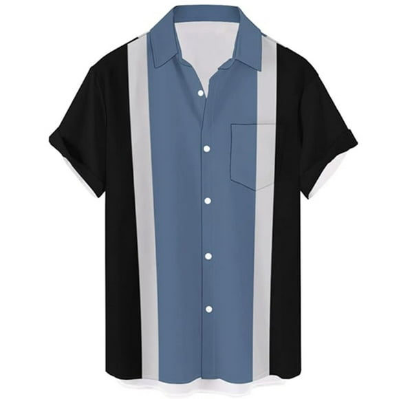 Men's Bowling Shirt Short Sleeve Button Down Summer Beach Casual Shirts - Men’s Shirt for Everyday Comfort and Style