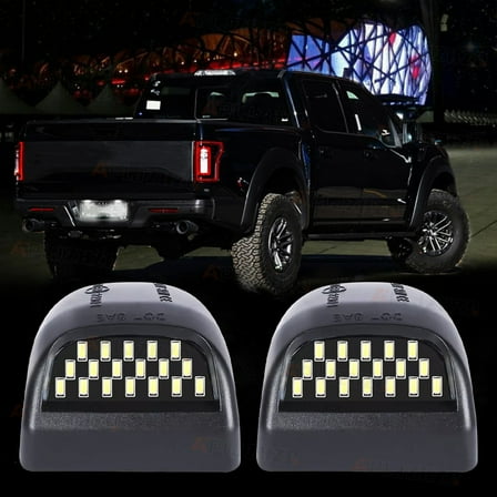 Bright White LED Tag License Plate Light Assembly Compatible with Chevy Silverado 1500 1999-2013