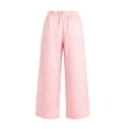thumbnail image 6 of Maplenight Womens Plaid Pants Wide Leg Elastic High Waist Pleated Casual Pants Summer Vacation Office Trousers with Pockets, 6 of 6
