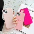 thumbnail image 2 of for Silicone iPhone 14 Case Slim Women Girls Heart with Soft Anti-Scratch Microfiber Lining Protective Phone Cases for iPhone 14 Light Pink, 2 of 10