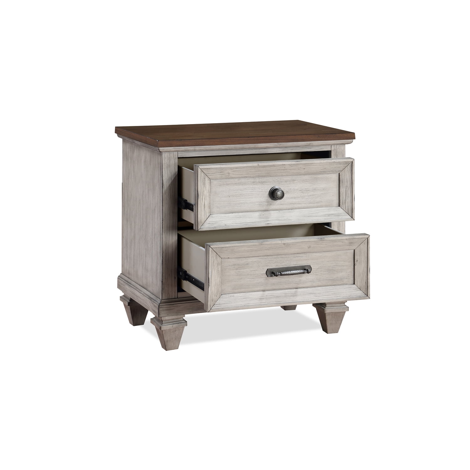 New Classic Furniture Mariana 2-Drawer Solid Wood Nightstand in Vintage Cream