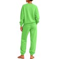 thumbnail image 4 of Stralyhd 2 Piece Set Womens Travel Vacation Long Sleeve Outfits 2026 Fall Jogger Tracksuit Fleece Sweat Workout Matching Sets Fluorescent Green S, 4 of 5