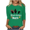 thumbnail image 2 of RKSTN Blouses pour Femmes T-Shirts de Mode Décontractés Col Rond Manches 3/4 T-Shirt Ample Blouses pour Femmes Habillées Décontractées, 2 of 5