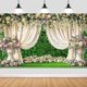 thumbnail image 3 of Telón de fondo floral para boda, pared, cortina blanca, fondo de fotografía para boda, despedida de soltera, compromiso, aniversario, fiesta, decoración de mesa, fotomatón, estudio, 3 of 4