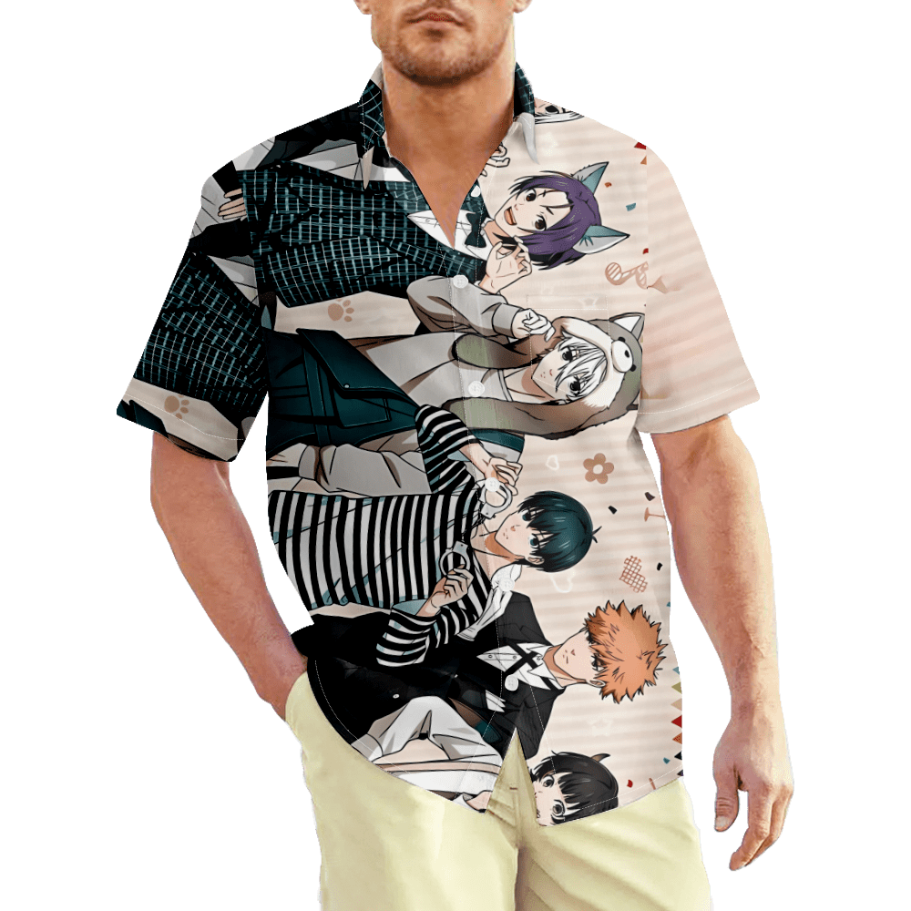 Blue Lock Pattern Mens Hawaiian Shirt Blue Lock Casual Button Down blue-lock-pattern-mens-hawaiian-shirt-blue-lock-casual-button-down