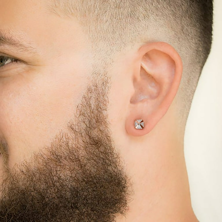 Diamond cut earrings clearance for mens
