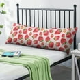 thumbnail image 2 of Strawberry Body Pillow Cover - Soft & Breathable, Hidden Zipper, 20"x54", Kawaii Strawberry & Floral Print - Perfect Gift for Strawberry Lovers, Side Sleepers, Pregnancy Support & Sweet Home Decor, 2 of 7