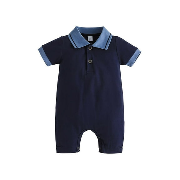 Sngxgn Baby Boy Romper Fall Winter Clothes Ruffle Long Sleeve Bodysuit Jumpsuit(Blue,68)