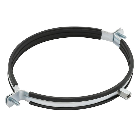 Pipe Clamps Kit, 10 PCS, Galvanized Steel with Rubber Sleeve, Double Nut Design, Ideal for Fixing Pipes and Ventilation Ducts