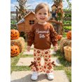 thumbnail image 4 of RUINIXCW Toddler Baby Girl Thanksgiving Outfit Kids Little Girl Fall Winter Clothes Homemade Rolls Letter Ruffled Long Sleeve Sweatshirt and Flare Pants Set, 4 of 8