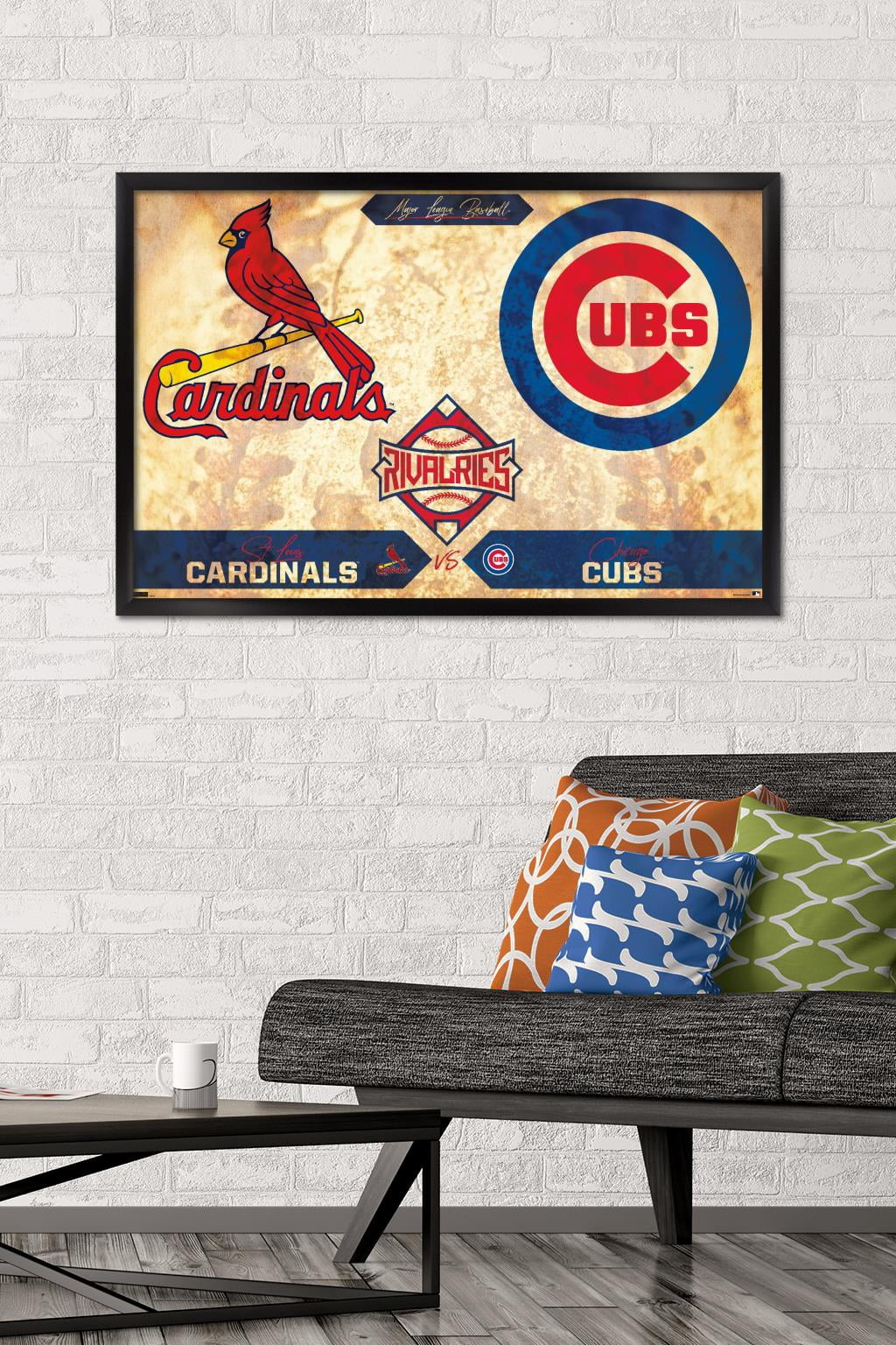 MLB Rivalries - St. Louis Cardinals vs Chicago Cubs Wall Poster, 22.375" x 34" Framed