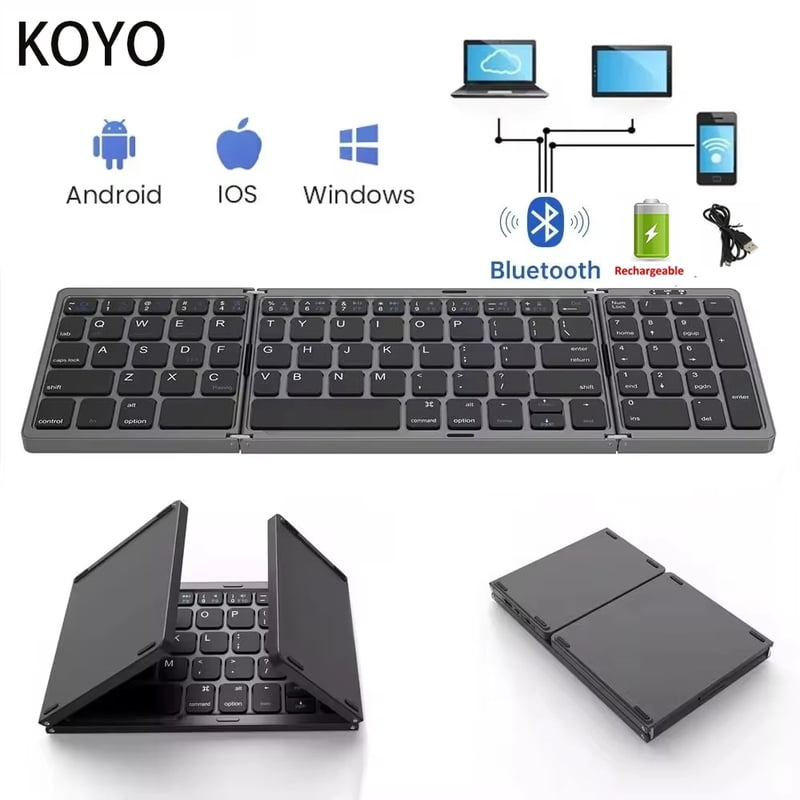 B089 Hebrew/Russian/Spanish/Portuguese/Korean Foldable Bluetooth Keyboard Rechargeable For IPAD Mobile Tablet Android IOS Win