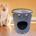 thumbnail image 1 of Cama para Gatos, Cueva para Gatos de Interior, Casa para Gatos, Refugio en Forma de Barril Suave de Fieltro, Escondite Creativo Resistente a Los Araña, 1 of 10