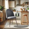 thumbnail image 2 of Homy Casa 2-Pack Grey Fabric Upholstered Dining Chairs with High Back Armless, 2 of 10