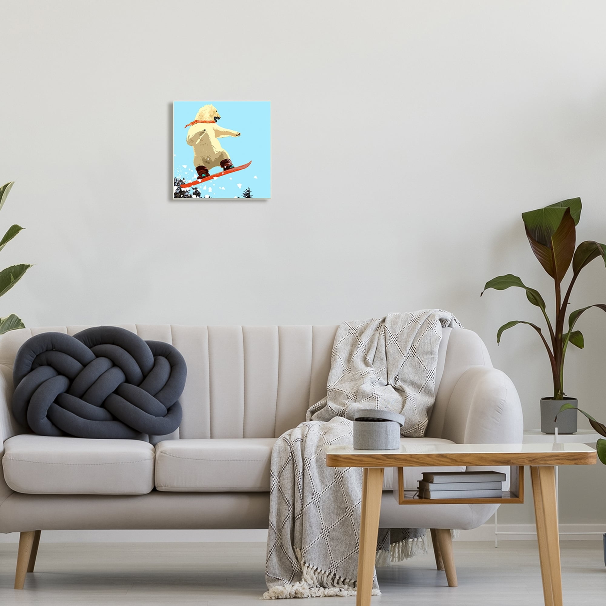 Stupell Industries Polar Bear Snowboarding Catching Air Winter Sports Graphic Art Unframed Art Print Wall Art, Design by Noah Bay