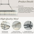 thumbnail image 4 of ALOADECOR 8-Light W39'' Modern Linear Rectangle Chandelier With 2 Tiered Glass Rods in Matte Black Finish Elegant Pendant Lighting for Dining Room Kitchen Island, 4 of 8