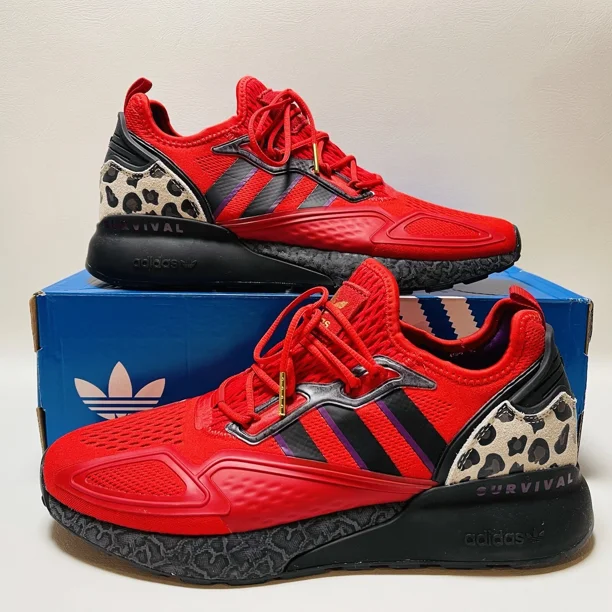 Ad-id-as ZX 2K Boost Originals Men Size 10 Red Black Gold Athletic Sneakers