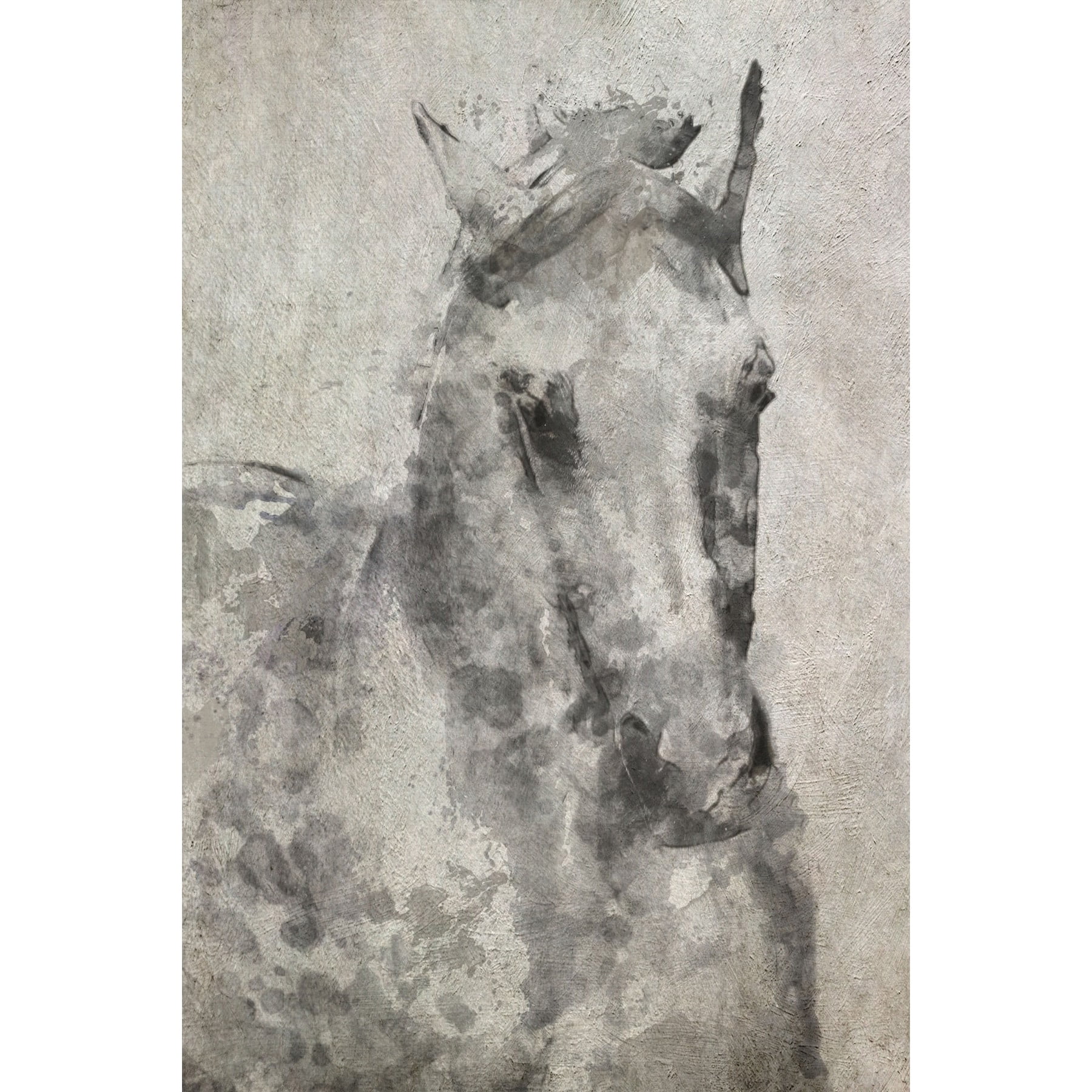 Marmont Hill "White Grey Horse" by Irena Orlov Painting Print on Wrapped Canvas