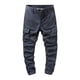 thumbnail image 2 of Pantalones largos de moda para hombre, casuales, de color sólido, cargo, con bolsillos y cremallera, cintura elástica, pantalones largos de algodón para hombre., 2 of 9