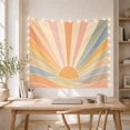 thumbnail image 5 of Golden Sun Over Layered Pastel Hills, Calming Retro for Art Lovers, Sunrise Landscape Wall Art, Housewarming Gift, Tapestry Wall Hanging for Bedroom and Living Room, 5 of 7