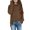 Brown, variant on Sherrylily Girl Fuzzy Warm Sweater Crew Neck Chunky Side Slit Jumper Pullover Outwear
