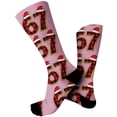 thumbnail image 3 of Bas Roses Thème de Noël Confortables Chaussettes de Sport Mi-Mollet Imprimées 3D Mignonnes, 3 of 5