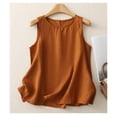 thumbnail image 2 of MESSUEN Women's Sleeveless Tops Loose Fitting Tops for Women Crew Neck Raglan Retro Literary Inner Pullover Temperament Strap Women's Fashion Dressy Summer Tops for Women Brown M, 2 of 6