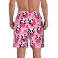 thumbnail image 3 of Kdxio Panda Heart Valentine Pattern Mens Casual Shorts - Drawstring Summer Beach Sports Shorts for Men, 3 of 9